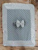 LitaeTrend Yenidoğan Piramit Desenli Güpür İşlemeli Bebek Battaniyesi Kundak Gümüş thumbnail 5