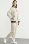 Şerit Detaylı Scuba Eşofman Takım - Bej thumbnail 4