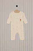 LitaeTrend Kız Bebek Uzun Kol Patiksiz Tulum  Krem thumbnail 1