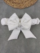 LitaeTrend Yenidoğan Kumru Plazma Taçlı Lüks Kundak Bebek Battaniyesi Ekru thumbnail 5