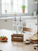 Ahşap Doğal 2Li Yağdanlık ve Sosluk Ahşap Cam Set Takımı(SET)(KİRAZ)(KISA BAŞLIK) Ahşap Rengi 10 SET thumbnail 2