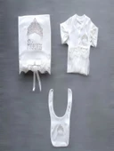 LitaeTrend Taçlı Prensesim Nakışlı  10lu Zıbın Takımı Hastane Çıkışı Ekru thumbnail 3