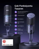 UGREEN Mikrofon 24bit/96kHz Işıklı USB Ses Kontrolü, Yayın, Oyun, Kayıt, PS5 Kondenser Mikrofon, 35629 thumbnail 5