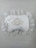 LitaeTrend Yenidoğan Bambu Taç Nakışlı Kundaklı Trilüks 3lü Alt Açma Seti Ekru thumbnail 7