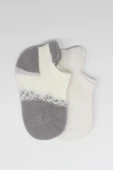 LitaeTrend 2'li Penye Sneakers Çorap Bs20105 Ekru Gri thumbnail 4