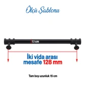 Mobilya Mutfak Dolabı Çekmece Dolap Kulpları Kapak Kulpu Kulbu Siyah 128 Mm Metal Kulp thumbnail 3