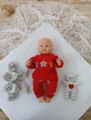 LitaeTrend Yenidoğan Gül Sedefli Duvaklı Taş Fiyonk Erkek Bebek Kumru Kundak Bebek Battaniyesi Lacivert thumbnail 2