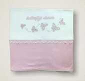 LitaeTrend Uçan Kelebekler Nakışlı  10lu Zıbın Takımı Hastane Çıkışı Pembe thumbnail 5