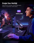 UGREEN Mikrofon 24bit/96kHz Işıklı USB Ses Kontrolü, Yayın, Oyun, Kayıt, PS5 Kondenser Mikrofon, 35629 thumbnail 2