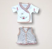 LitaeTrend Erguvan Taç Nakışlı  Kız Bebek 10lu Zıbın Takımı Hastane Çıkışı Nar Çiçeği thumbnail 4