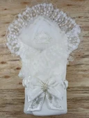 LitaeTrend Yenidoğan İpek Venüs Taç Nakışlı Delüks Kundak Bebek Battaniyesi Ekru thumbnail 1