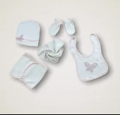 LitaeTrend Uçan Kelebekler Nakışlı  10lu Zıbın Takımı Hastane Çıkışı Pembe thumbnail 2