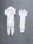 LitaeTrend Taçlı Prensesim Nakışlı  10lu Zıbın Takımı Hastane Çıkışı Ekru thumbnail 2