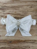 LitaeTrend Yenidoğan İpek Venüs Taç Nakışlı Delüks Kundak Bebek Battaniyesi Ekru thumbnail 5