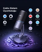 UGREEN Mikrofon 24bit/96kHz Işıklı USB Ses Kontrolü, Yayın, Oyun, Kayıt, PS5 Kondenser Mikrofon, 35629 thumbnail 7