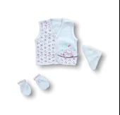 LitaeTrend Kuzucuk Nakışlı  5li Zıbın Takımı Hastane Çıkışı Ekru thumbnail 3