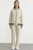 Şerit Detaylı Scuba Eşofman Takım - Bej thumbnail 2