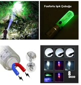 El Feneri 8 Mod Şarjlı Fosforlu Mıknatıslı Led El Feneri thumbnail 1