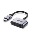 UGREEN USB-C to 2xUSB-C Kulaklık ve Şarj Adaptörü, 60165 thumbnail 1