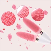 360° Dönebilen Pilli Titreşimli Kauçuk Duş Masaj Fırçası Rahatlatıcı thumbnail 3