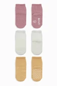 LitaeTrend Kaymaz Penye Soket Çorap 3'lü  Pudra Ekru Somon thumbnail 2