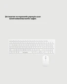 LitaeTrend Q Klavye Beyaz Klavye Ve Mouse Seti Kablosuz USB Girişli thumbnail 2
