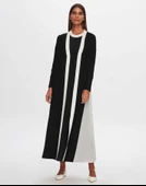 T24Y-9032 MISSDALIDA ARKASI ŞİFON PLİSE TRİKO UZUN HIRKA thumbnail 6