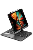 LitaeTrend iPad Pro 12.9 (2021) Kılıf Magic Dönen Klavyeli Tablet Kılıf - Siyah thumbnail 3