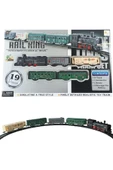Pilli, Işıklı 19 Parça Oyuncak Tren Seti - Steam Express Model thumbnail 1