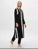 T24Y-1002 MISSDALIDA RENK DETAYLI UZUN TRİKO YELEK thumbnail 3