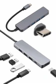 LitaeTrend Çevirici Dönüştürücü Adaptör Macbook 3 In 1 Type-C To Hdmı USB 3.0 thumbnail 4