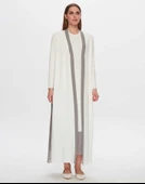 T24Y-9032 MISSDALIDA ARKASI ŞİFON PLİSE TRİKO UZUN HIRKA thumbnail 2