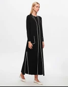 T24Y-4009 MISSDALIDA YAKASI VE BİLEĞİ ÇİZGİ ELBİSE thumbnail 2