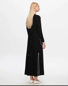 T24Y-4009 MISSDALIDA YAKASI VE BİLEĞİ ÇİZGİ ELBİSE thumbnail 3