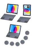 LitaeTrend T5508D iPad 2022 10.9 (10.Nesil) Kılıf Palermo Ledli Klavyeli Standlı Tablet Kılıfı - Siyah thumbnail 5
