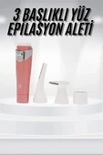 LitaeTrend 3 Başlıklı Yüz Kaş Epilasyon Aleti Değiştirilebilir Başlık Hassas Ciltlere Uygun thumbnail 2