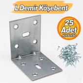 Metal L Demiri (25 ADET) 40x50x50 mm İnce Gönye Mobilya Duvar Sabitleme Bağlantı Aparatı thumbnail 2