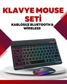 LitaeTrend Bluetooth 5.3 Destekli Şarjlı Taşınabilir Klavye + Mouse Kombinasyonu thumbnail 1