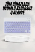 LitaeTrend Android ve İOS Uyumlu Bluetooth Kablosuz Türkçe Q Klavye Renkli thumbnail 1