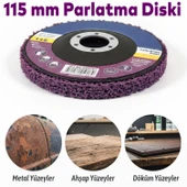 Parlatma Diski Döküm Metal Ahşap Yüzeyler İçin Pas Boya Sökücü Flap Disk Mor 115 mm thumbnail 1