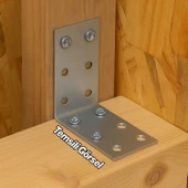 Metal L Demiri 40x60x60 mm Köşebent (50 Adet) Mobilya Dolap Eşya Duvara Sabitleme Bağlantı Aparatı thumbnail 5