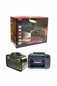LitaeTrend Nostalji Radyo Bluetooth Hoparlör USB-SD Kart Giriş Led Fener Işıklı Bataryalı Pilli thumbnail 3