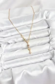 316L Çelik Zincir Gold Renk Kutup Yıldızı Model Kadın Kolye - TJ-BKO10664 thumbnail 2