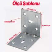 Metal L Demiri (25 ADET) 40x50x50 mm İnce Gönye Mobilya Duvar Sabitleme Bağlantı Aparatı thumbnail 3