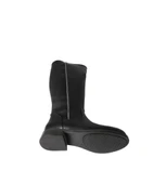 YAZKIŞ Kadın Siyah Cilt 38cm Bilek Boyu Yanı Taşlı Düz Taban Çizme thumbnail 4