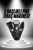 LitaeTrend 3'lü Set Saç Sakal Kesme Traş Makinesi Burun Kılı Alma Tıraş Makinesi thumbnail 1