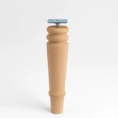 Doğal Ahşap Ayak Boyasız Ham Silindir Mobilya Koltuk Kanepe Ayağı Metal Aparat Dahil Bohem 20 cm thumbnail 6