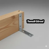 (50 ADET) Metal Köşebent 65x65x15 mm İnce L Demiri Gönye Mobilya Duvar Sabitleme Bağlantı Aparatı thumbnail 4