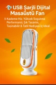 Taşınabilir Fan  USB Şarjlı, Dijital Kontrollü, Yüksek Performanslı Soğutma Kapalı ve Açık Alanlar thumbnail 1