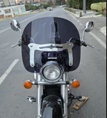 MOTOCAM Honda Shadow 750 Ön Cam 1999-2010 Model 45cm Siyah Renkli 4mm APARATSIZDIR thumbnail 1